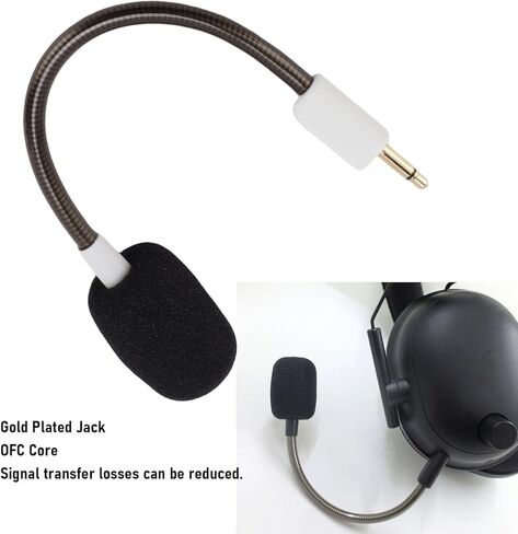 EBTOOLS Detachable Microphone, Replacement Game Mic 3.5mm, Game Headset Microphone, Fit for BlackShark V2, V2 Pro (not for Version 2023) Gaming Headset, Noise Cancelling, 2 Pack (White) in Saudi Arabia