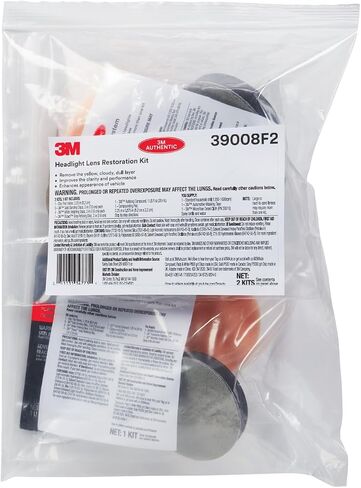 3M مجموعة ترميم المصابيح الامامية، عبوة من قطعتين، نظام ترميم المصابيح الامامية للسيارة سهل التحمل، منظف ومرمم للمصابيح الامامية للاستخدام مع المثقاب المنزلي in Kuwait