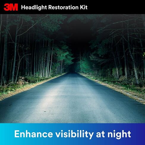 3M مجموعة ترميم المصابيح الامامية، عبوة من قطعتين، نظام ترميم المصابيح الامامية للسيارة سهل التحمل، منظف ومرمم للمصابيح الامامية للاستخدام مع المثقاب المنزلي in Kuwait