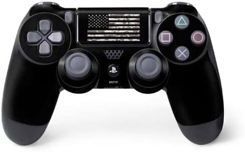 Skinit Decal Gaming Skin Compatible with PS4 Controller - Black and White Camo American Flag Design in Saudi Arabia