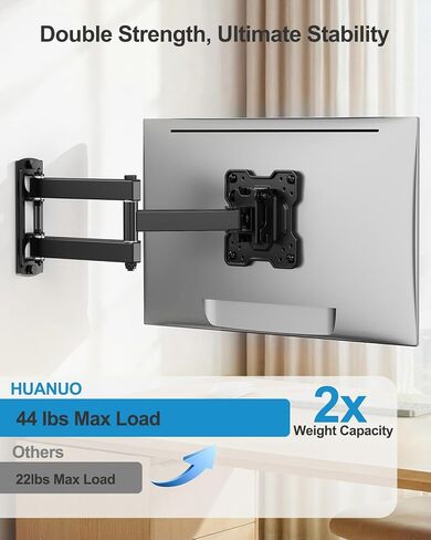 Huanuo Single Monitor Wall Mount لمدة تتراوح بين 17 و 34 بوصة ، ويحتوي على ما يصل إلى 44 رطلاً ، وشاشة حامل حائط كاملة مع الأسلحة المفصلية ، الدوران ، الدوران ، الميل ، Max Vesa 200x200 ، Black in Kuwait