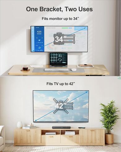 Huanuo Single Monitor Wall Mount لمدة تتراوح بين 17 و 34 بوصة ، ويحتوي على ما يصل إلى 44 رطلاً ، وشاشة حامل حائط كاملة مع الأسلحة المفصلية ، الدوران ، الدوران ، الميل ، Max Vesa 200x200 ، Black in Kuwait
