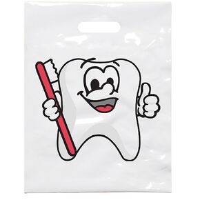 Tootie Tooth Dental Giveaway Bags, 7-3/4" x 9", 100 Pack