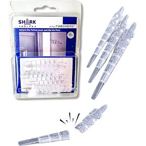 Transparent Adjustable shims for Invisible Leveling with Tweekers from Shark Toolers,12 or 48 pcs. Made in The USA. Multiple breakpoints to Ensure it Will Meet Your Leveling Needs.