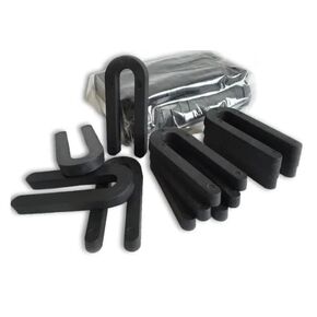 3/8" x 1-1/2" x 3-1/2" Black - Plastic Horseshoe Shims - 30 Pack