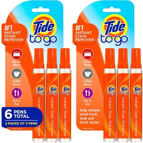Tide Stain Remover for Clothes, To Go Pen, Instant Stain & Spot Remover for Clothes, Travel & Pocket Size, 3 Count (Pack of 2)