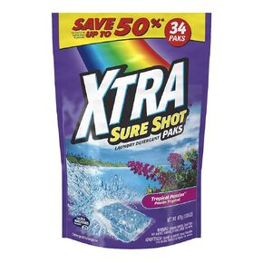Xtra - 94514-42833 Sure Shot Tropical Passion Laundry Detegent Paks, 34 , 4 Count (Pack of 1)