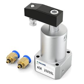 TAILONZ PNEUMATIC Left-Turn Cylinder Pneumatic Rotation Angle of 90 Degrees, Rotary Clamping Angle of The Lower Pressure Cylinder, Pressure Clamping Rotating Cylinder ACK25×90L