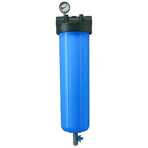Pentair Pentek 150337 PBH Big Blue Bag Filter Housing, 1 1/2" NPT #20 Bag Vessel Assembly with Gauge, Wrench and Drain Valve, 20-Inch, Black/Blue