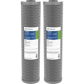 Pentair Pentek NCP-20BB Big Blue Carbon Water Filter, 20-Inch, Whole House Non-Cellulose Carbon Impregnated Pleated Filter Cartridge, 20" x 4.5", 10 Micron