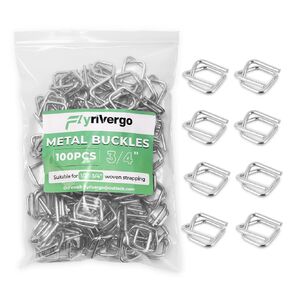 100 Pack 3/4" Metal Wire Buckle Heavy Duty for Woven Cord Strapping (Pack of 100)