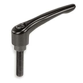 06460-3A41X60 Zinc Adjustable Handle with 3/8-16" External Thread, Modern Design Style, Steel Components, Inch, Black Satin Powder-Coated Finish, Size 3, 60 mm Screw Length