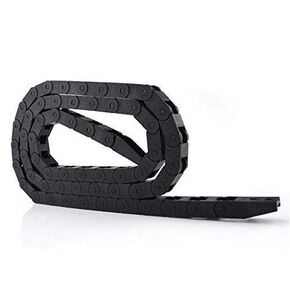 URBEST Black Plastic Flexible Nested Semi Closed Drag Chain Cable Wire Carrier 1M 15mm x 30mm for Electrical Machines