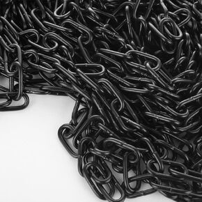 1/8" Black Chain Link 33 ft Long Decorative Chain for Hanging Plants, Basket, Picture Metal Heavy Duty Chain Bulk Carbon Steel Chain for Light Fixture, Chandelier, Lamp, Clothes, Dog Leash