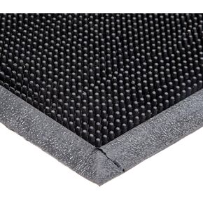 Durable Heavy Duty Rubber Fingertip Outdoor Entrance Mat, 32" x 39", Black