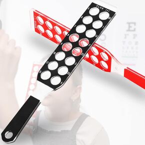 32 Lenses Optical Retinoscopy Rack Lens Set for Quick Examination of Diopter Spectacles 2 Bars with a Leather Pocket, Red for Myopia Black for Hyperopia