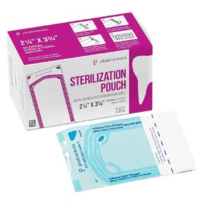 200 2.25 x 2.75 Inch Self Sealing Sterilization Autoclave Pouch Bags with Indicators, 1 Box of 200