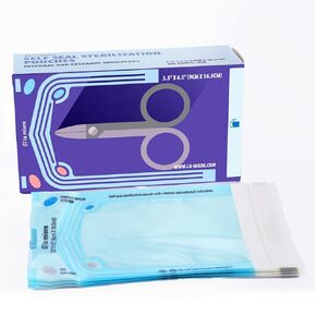 200P 5.25" X 10" Self Sterilization Pouches for Dental Offices, Autoclave Bags Pouch for Dentist Tools, for Cleaning Tools, 200 Pouches Per Box, 1 Box of Paper Box (5.25"X 10")