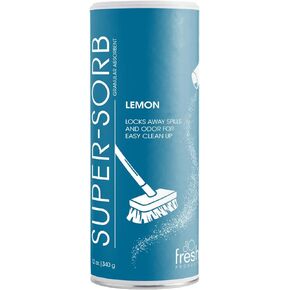 Fresh Products Super-Sorb Heavy Duty Absorbent Deodorizer, Spill Solution, Versatile, Powerful, Eliminates Odors, Absorbs Spills, Soaks Up Vomit 12oz can, 6 pack - Lemon
