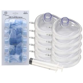 MCR Medical Pack of 10 Training CPR Masks, Adjustable-Adult w Valves, MCRTM-AR