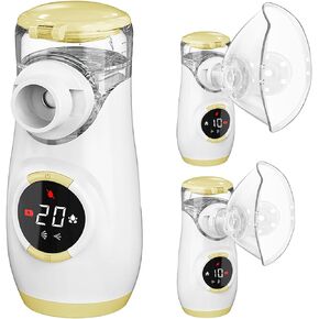 Mayluck Portable Nebulizer with Intuitive LED Interface and Auto-Cleaning, Handheld Portable Mesh Nebulizer for Kids, Ultra-Quiet Inhaler Compact Nebulizer Machine