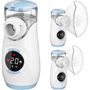 Mayluck Portable Nebulizer with Intuitive LED Interface and Auto-Cleaning, Handheld Portable Mesh Nebulizer for Kids, Ultra-Quiet Inhaler Compact Nebulizer Machine