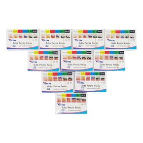 HTM Gutta Percha Points 0.02 Special Taper #15,#20,#25,#30,#35,#40,#15-#40,#45-#80 per Box 120 Points（0.02-#35-10 Pack）
