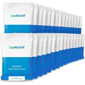 Flushable Toilet Seat Covers Disposable Extra Thick and Large - Individually wrapped - Premium Quality Travel Essential - 30 pack in Saudi Arabia