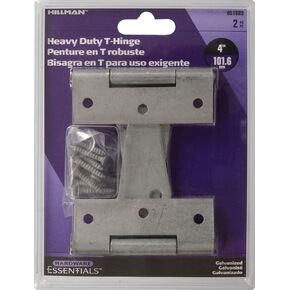 851689 Heavy Duty T-Hinges Galvanized 4" - 2 Pack