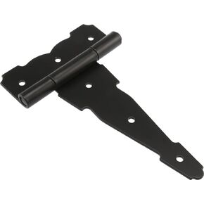 853359 6" Ornamental Reversible T Hinge- Black Finish 2-Pack