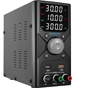DC Power Supply Variable, 0-30V 0-10A Adjustable Switching DC Regulated Bench Power Supply with USB & Type-C Quick-Charge, Encoder Knob, 4-Digit LED Display, Preset Memory - SPS-3010X