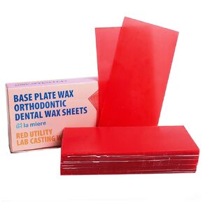 20PCS Dental Base Plate Wax - Molding Casting Wax Sheet Denture Utility Bite Casting Sheets, Modeling Filling Laboratory Supply Lab Dentist Auxiliary Material Red Refined Wax