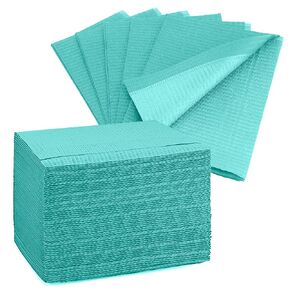 Disposable Dental Bibs 13"x18" (125 Pack) - 3 Ply Waterproof Tattoo Bib Sheet for Patients - Dentist or Medical Tray Cover and Nail Table Cover Supplies, Black