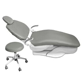 Dental Chair Cover Set, Full PU Leather Protective Covers, 4 Pieces/Set, Elastic Waterproof Protection for Dental Equipment (Gray) in Kuwait