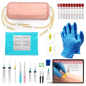 Phlebotomy Practice Kit and IV Practice Kit for Nurses and Other Medical Professionals - Practice and Perfect Venipuncture Skills Before Working On Real People.
