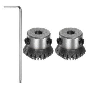 2pcs Bevel Gear 1M 20 Teeth 5mm Shaft Hole 1:1 Tapered Bevel Pinion Gear 45# Steel 1 Module 90 Degree Steering Gear with M5 Fixing Hole, for Hardware Mechanical Rotation in Kuwait