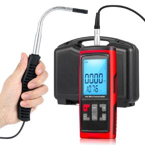 Bonvoisin Anemometer Handheld Hot Wire Air Flow Velocity Meter CFM Wind Speed Gauges with Data Output Software Telescopic Probe for in Duct HVAC, Outdoor (Thermal Anemometer)