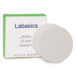 Quantitative Filter Paper Circles, 150 mm Diameter Cellulose Filter Paper with 15 to 20 Micron Particle Retention Medium Filtration Speed, Pack of 100
