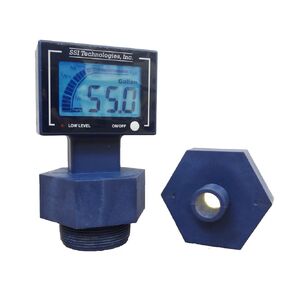 DFT-110 Ultrasonic Digital Drum Level Gauge, 2" and 3/4", Bung Attachement, 8.75" x 8.75" x 4.5"