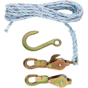 Klein Tools 1802-30SR Block and Tackle Spliced to Cat. No. 268 Block, Made in USA