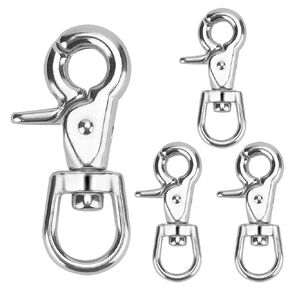 4 Pack 2.8 Inch Trigger Snap Hooks, 360 Degree Swivel Lobster Clasps, Stainless Steel 316 Scissor Snap Lobster Claw Clips for Flag Pole, Pet Leash, Camera Straps, Cages