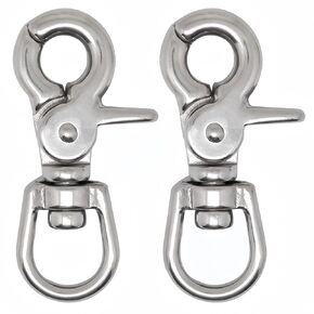 Trigger Snap Hooks,316 Stainless Steel Swivel Trigger Clip Hook,Scissor Snaps Hook, Lobster Claw Clips for Cages,Dog Leash,Flag Pole,Key Ring,2Pcs 2.56inch