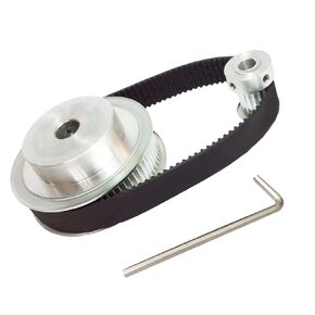 GT2 Aluminum Timing Belt Idler Pulley Bearing 20&60 Teeth Width 8mm Born Synchronous Wheel, with a Perimeter 200mm Width 6mm Belt and a M4 Allen Wrench, for 3D Printer.