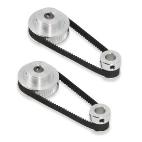 2PCS Set GT2 Synchronous Wheel 20&36 Teeth 8mm Bore Aluminum Timing Pulley with 2PCS Length 200mm Width 6mm Belt (20-36T-8B-6)