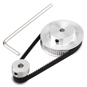 PAGOW 2 Kit GT2 Synchronous Wheel 20&60 Teeth 5mm Bore, Aluminum Timing Pulley with 2 pcs Length 200mm Width 6mm Belt (bore 5mm(2pcs a Set))