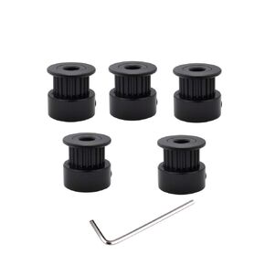 5pcs GT2 Black Aluminum 20 Teeth Timing Belt Idler Pulley Synchronous Wheel bore 8mm for 3D Printer CNC Machine 6mm Width Timing Belt (8mm bore)