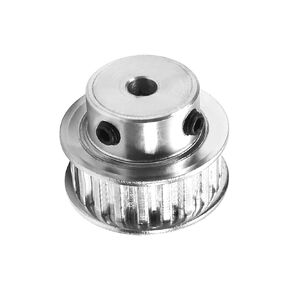 Fielect Aluminium Alloy XL 60 Teeth 12mm Inner Bore Diameter Timing Belt Pulley Flange Synchronous Wheel Silver Tone for 3D Printer CNC 1Pcs