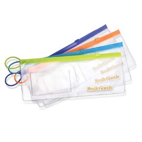 Practicon 1109811 SmileGoods Zipper Clear Pouch, 6" x 10", Assorted Color, Pack of 72