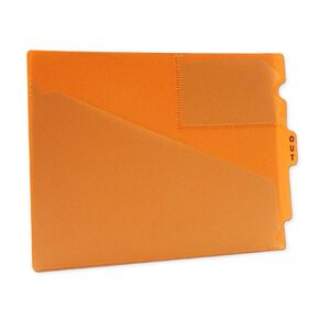 FC178OR Outguide, Center Tab, Letter Size, 2 Pockets, Vinyl, 12 7/8" x 9 1/2", Orange (Pack of 25)