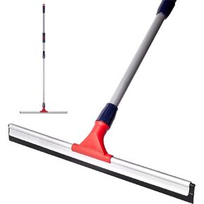 DSV Standard Professional Floor Squeegee for Concrete Floor, 24" Large Heavy Duty Squeegee for Floor, Squeegee Broom for Floor with Telescopic Handle 30"–57" for Tiles, Garage, Deck, Bathroom, Window